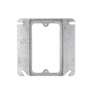 4 in. W Steel Metallic 1-Gang Single-Device Square Cover, 5/8 in. Raised, 1-Pack