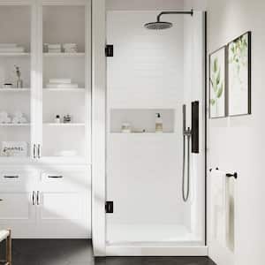 Tampa-Pro 32 in. L x 32 in. W x 75 in. H Alcove Shower Kit w/Pivot Frameless Shower Door in ORB and Shower Pan