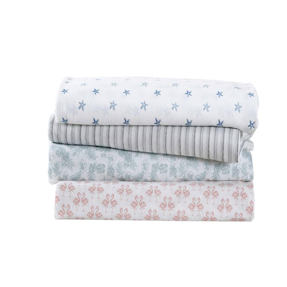 King Green Floral Cotton Percale Sheet Set