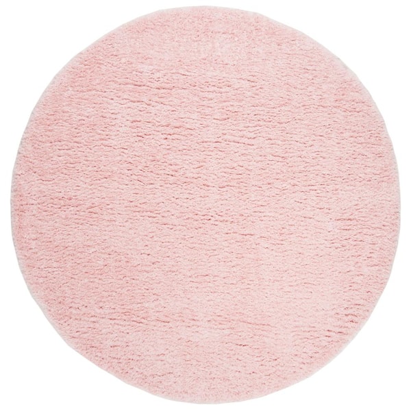 SAFAVIEH Madrid Shag Blush 7 ft. x 7 ft. Round Solid Area Rug