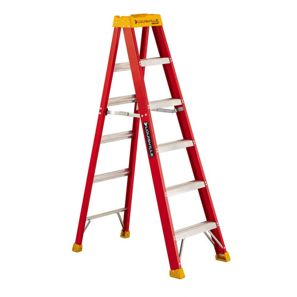 Louisville Ladder 6 ft. Fiberglass Step Ladder with 300 lbs. Load Capacity Type IA Duty Rating L-3016-06