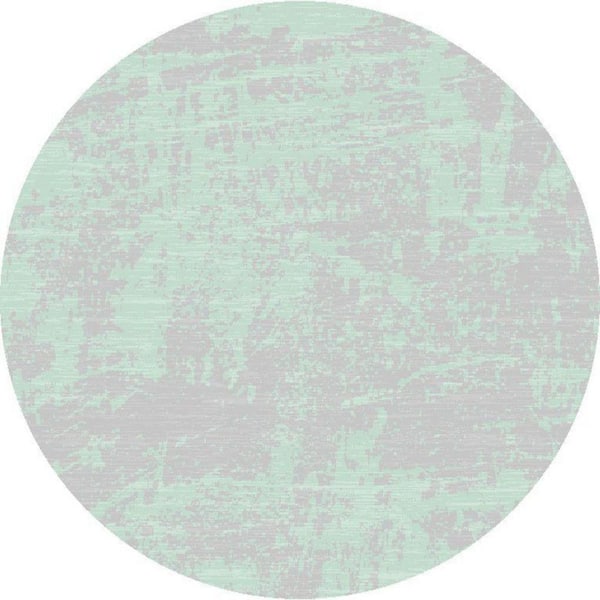 HomeRoots Blue, Green 8 ft. Round Woven Polypropylene Round Indoor/Outdoor Area Rug