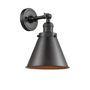 Franklin Restoration Appalachian 8 in. 1-Light Oil Rubbed Bronze Wall Sconce with Oil Rubbed Bronze Metal Shade