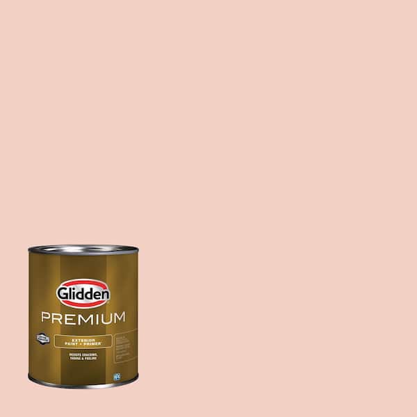 Glidden Premium 1 qt. #PPG1063-3 Pale Coral Satin Exterior Latex Paint