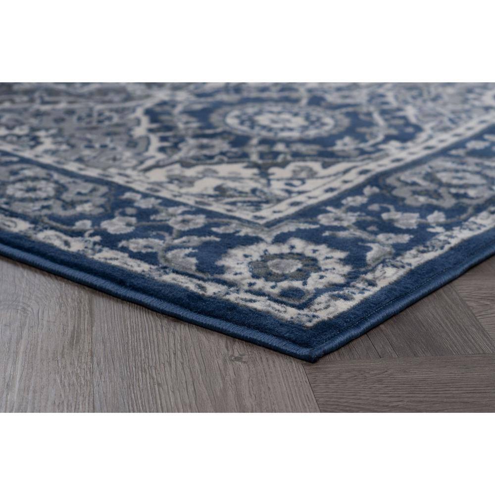 Navy Rectangular Reversible Synthetic 5' x 7' Area Rug