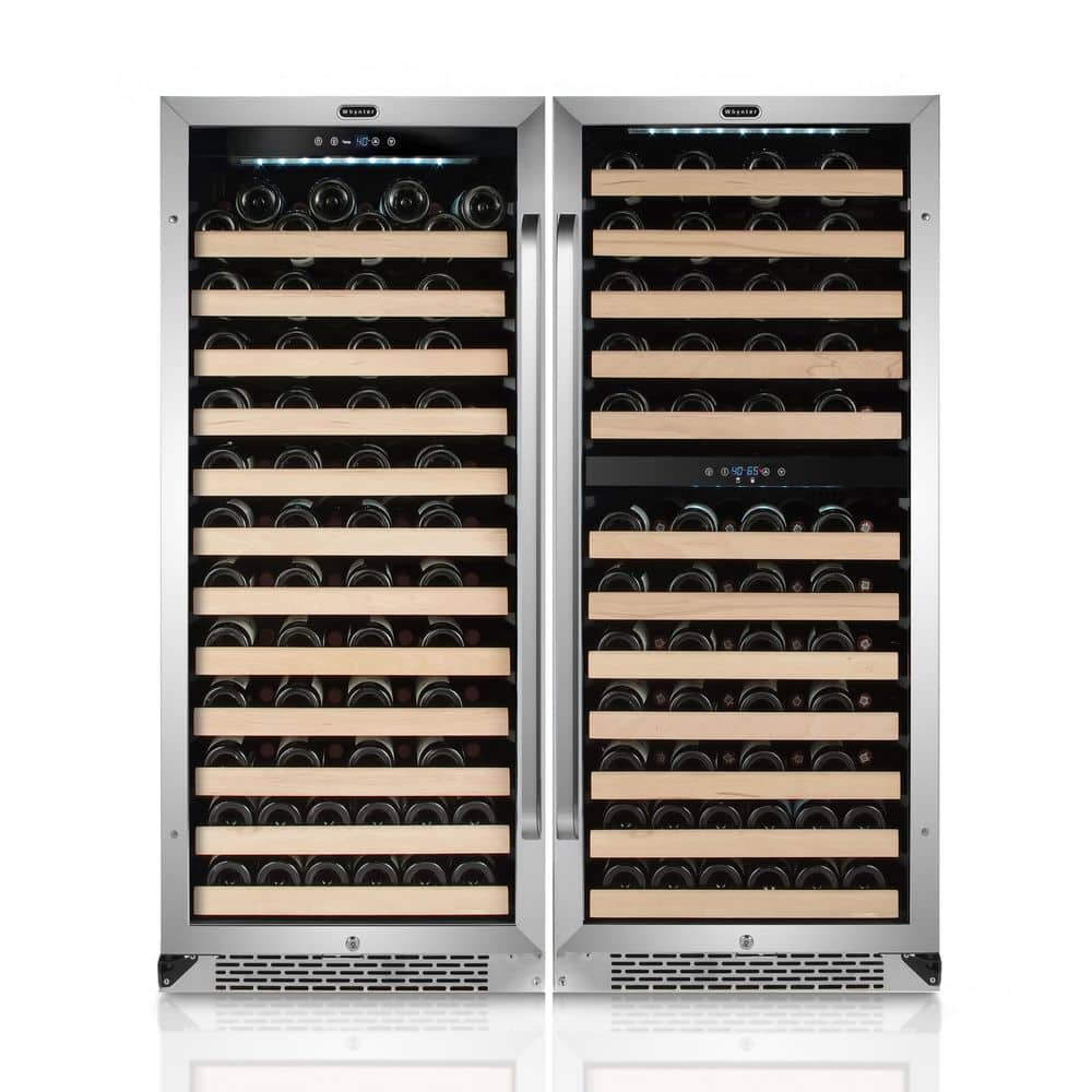 48 in. Dual Zone 192-Bottle Built-In Wine Cooler Bundle in Stainless Steel, Reversible Door and Double Pane Glass price history on PriceWatchPro