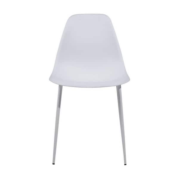 Furniturer Konwin White Plastic Dining, White Plastic Dining Chairs