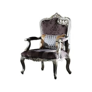 Picardy Velvet and Antique Platinum Velvet Patterned Side Chair