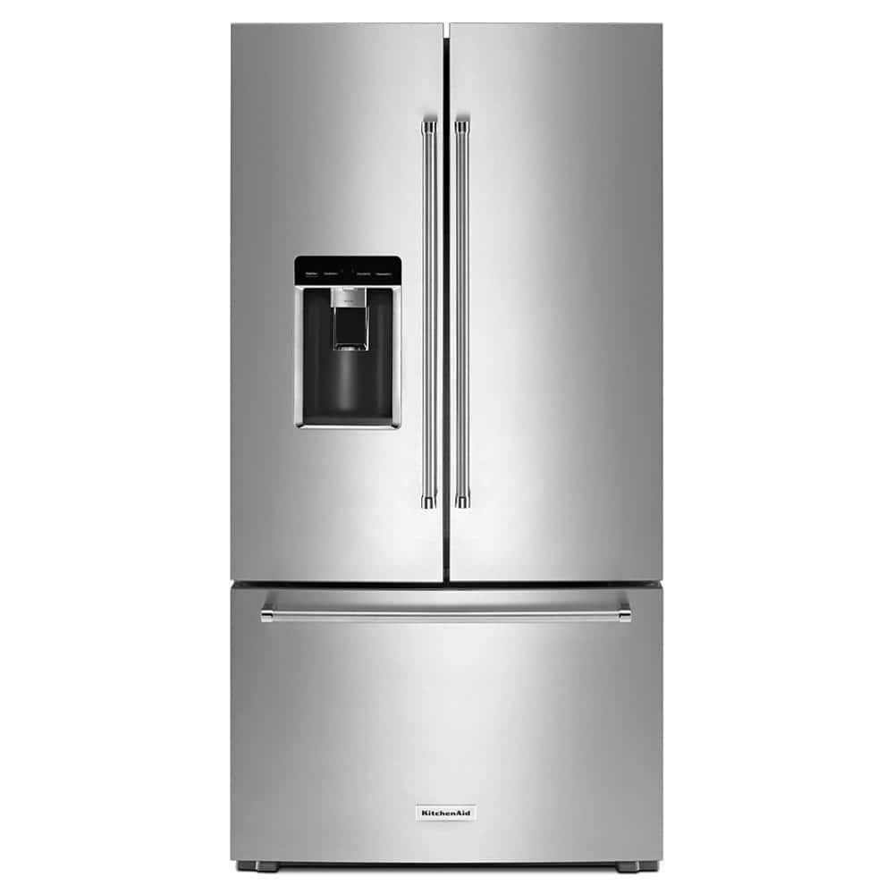 KitchenAid 23.8 cu. ft. French Door Refrigerator in PrintShield Stainless Steel, Counter Depth, Stainless Steel with PrintShield Finish