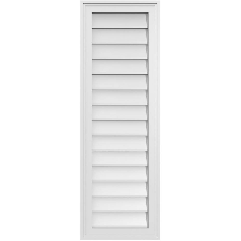 14 in. x 42 in. Vertical Surface Mount PVC Gable Vent: Decorative with Brickmould Frame price history on PriceWatchPro