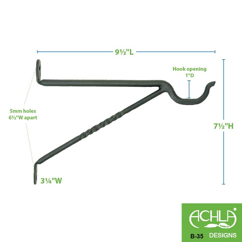 Black Wrought Iron Wall-Mounted Outdoor Lantern Bracket