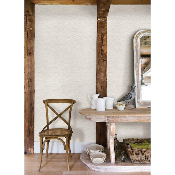 20.50 in. W x 396 in. L White Plaited Grass Wallpaper