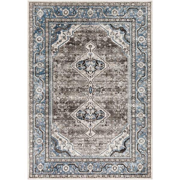 Artistic Weavers Marvel Blue/Charcoal Oriental 5 ft. x 7 ft. Indoor Area Rug