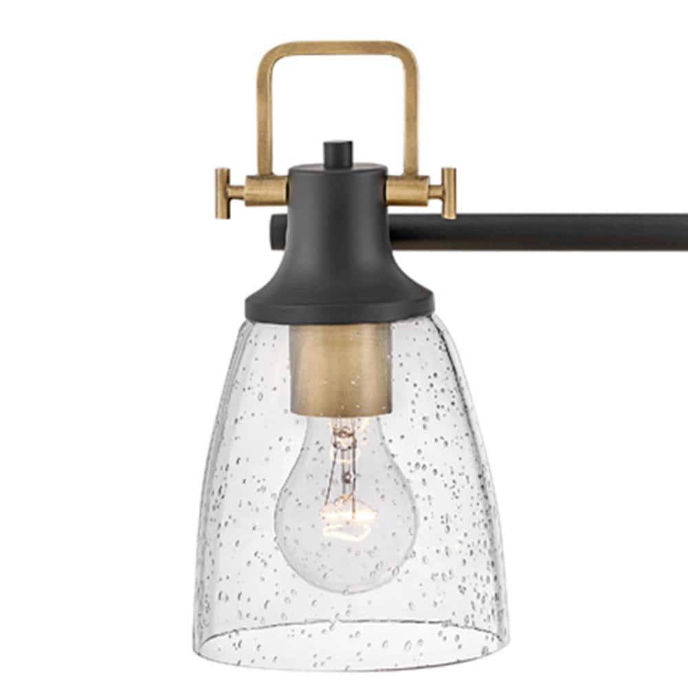 Easton Black and Brass 3-Light Vanity Fixture
