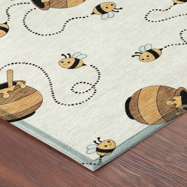Chantille Machine Washable Indoor/Outdoor Abstract ACN2650 Ivory 3 ft. x 5 ft. Area Rug