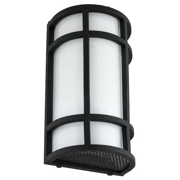 Sunlite 1-Light 12 in. Black LED Warm White Mission Style Outdoor Wall Sconce (3000K)