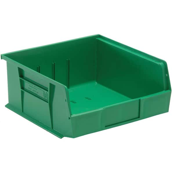 QUANTUM STORAGE SYSTEMS Ultra Series Stack and Hang 6 Gal. Storage Bin in Green (6-Pack)