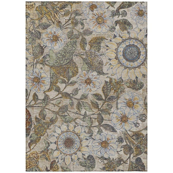Chantille Machine Washable Indoor/Outdoor Abstract ACN2774 Beige 10 ft. x 14 ft. Area Rug