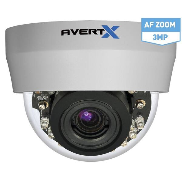 AvertX 3MP Autofocus Zoom Indoor/Outdoor IP Dome Camera with Night Vision