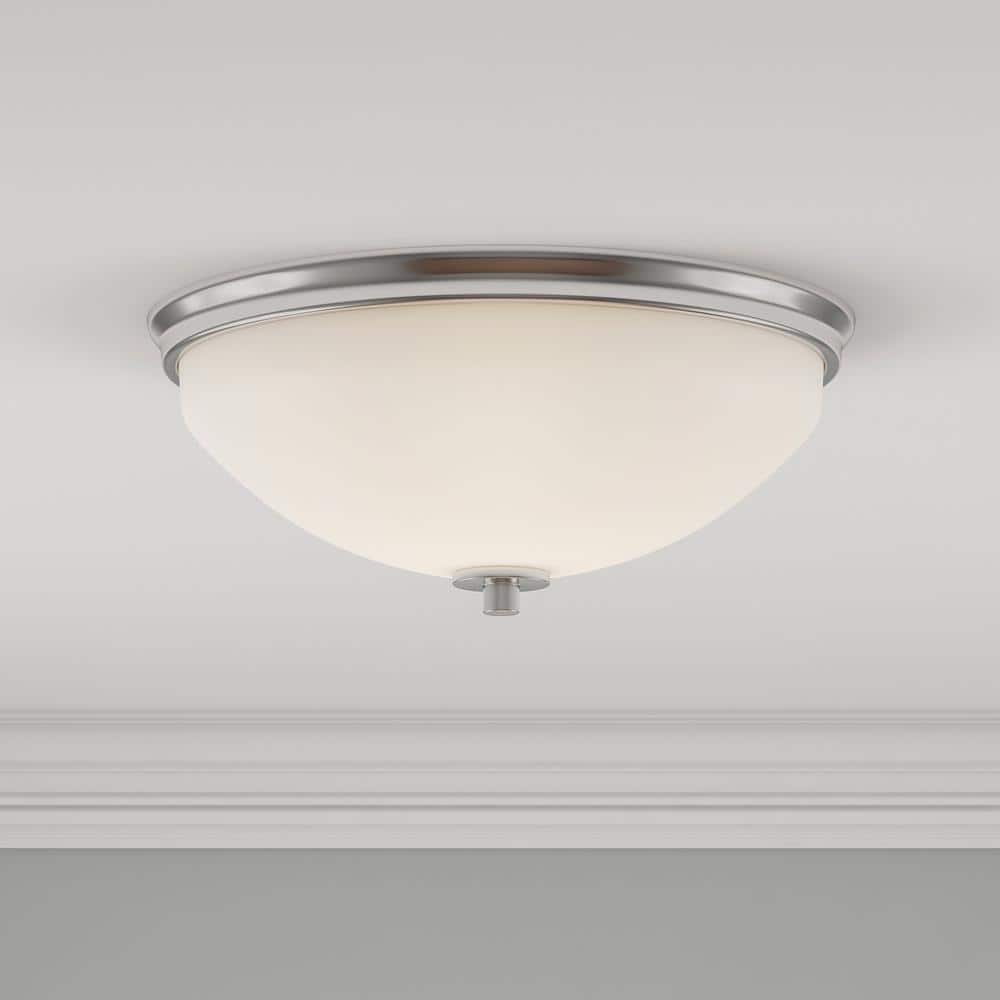 Replay 2-Light Brushed Nickel Flush Mount with Etched Glass Shade price history on PriceWatchPro