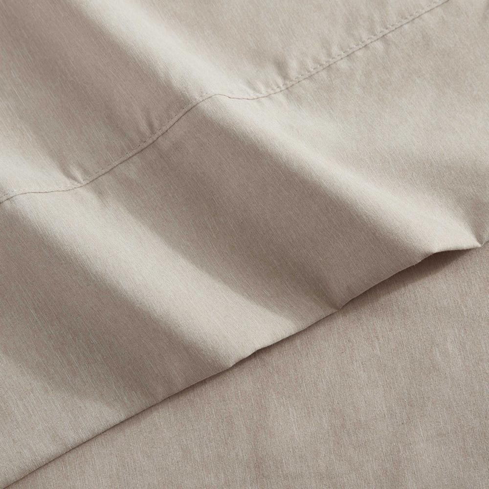 Sand Beige Twin Organic Polyester Microfiber Sheet Set