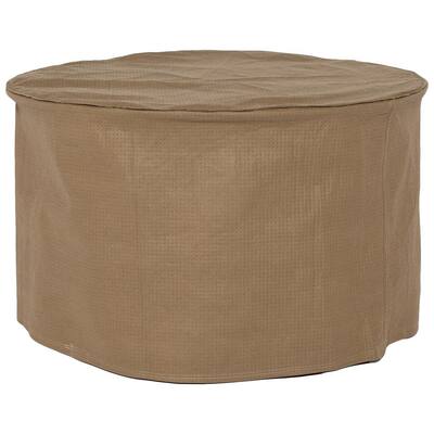 Essential 31 in. Tan Round Patio Ottoman or Side Table Cover