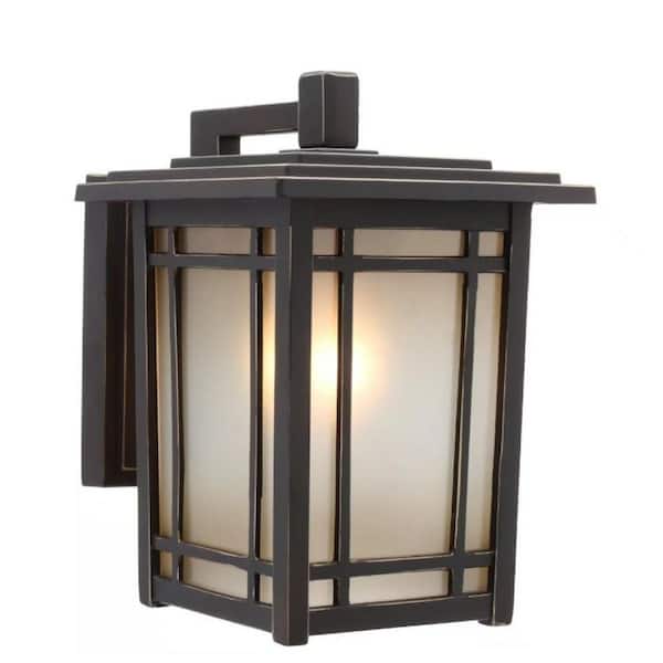 Port Oxford 10.6 in. 1-Light Oil Rubbed Chestnut Bronze Hardwired Outdoor Wall Light Lantern Sconce