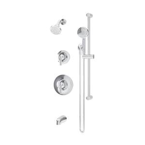 Birch HydroMersion Double Handle Tub and Shower Trim Kit with Hand Spray in Polished Chrome (Valve Not Included) 1.5 GPM