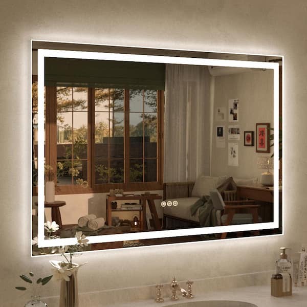 Spring 42 in. W x 36 in. H Rectangular Frameless LED Wall Bathroom Vanity Mirror