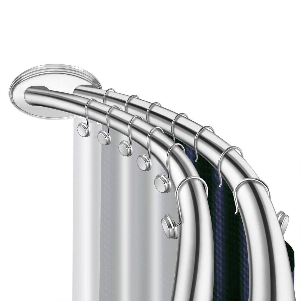 72 in. Rustproof Wall Mounted Aluminum Double Curved Shower Curtain Rod, Adjustable from 45 in. to 72 in., Chrome price history on PriceWatchPro