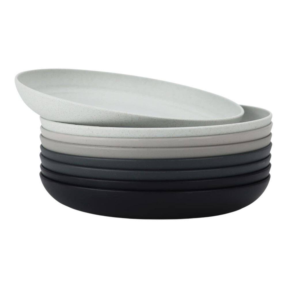 Numhew Stone Grey 9 in. Deep Dinner Plates Set of 8 Alternative