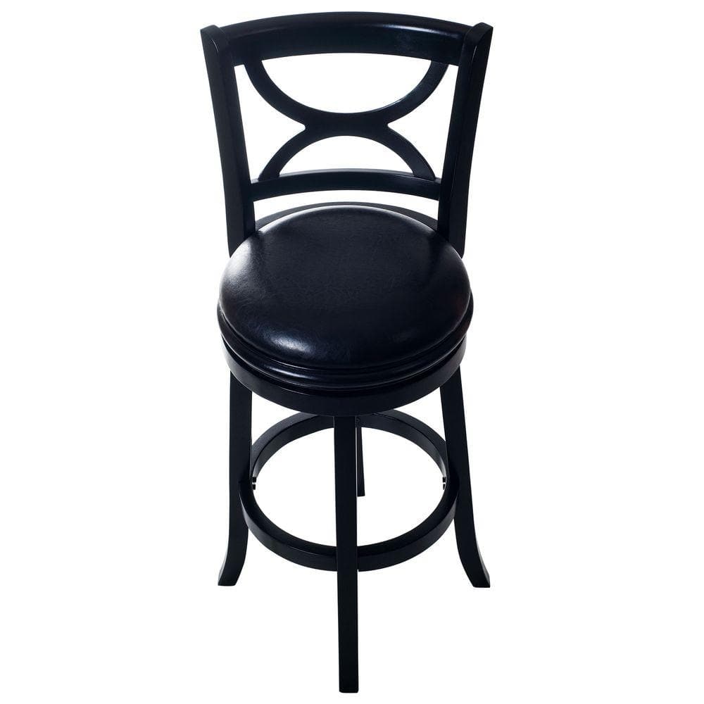 Lavish Home 29 in. Black Swivel Cushioned Bar Stool 75PB29B The Home