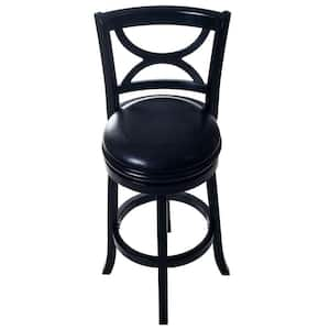 29 in. Black Swivel Cushioned Bar Stool