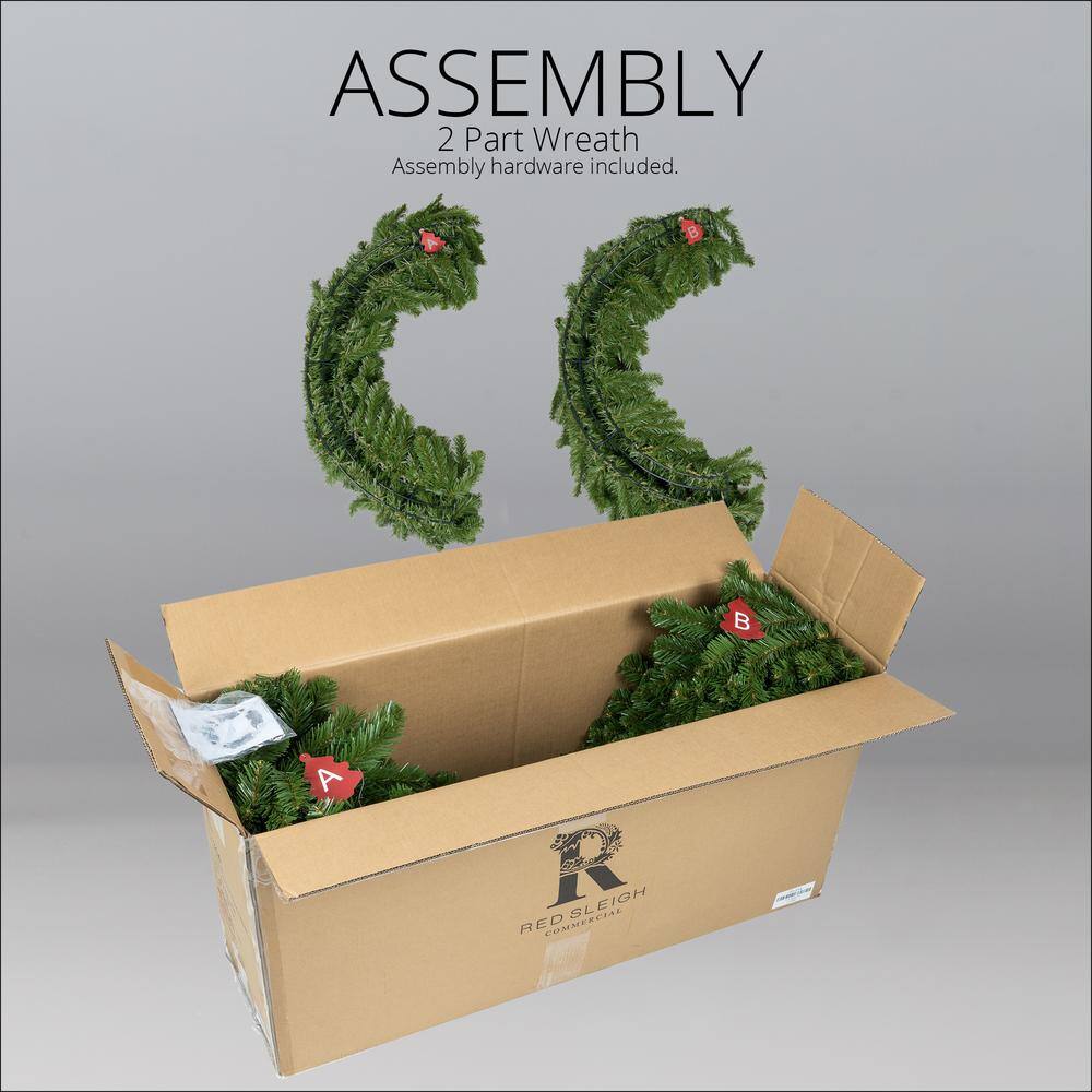 36" Green Sequoia Fir Artificial Christmas Wreath with Warm White LED Lights