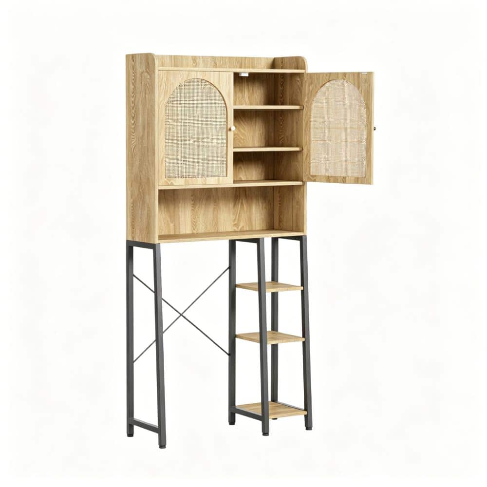 Whatseaso 30.7 in. W x 679 in H x 9.8 in. D Wood in Brown Over The