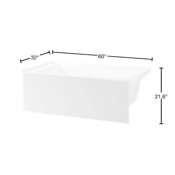 Delta Classic 400 Curve 60 Left Drain Rectangular Alcove Bathtub In