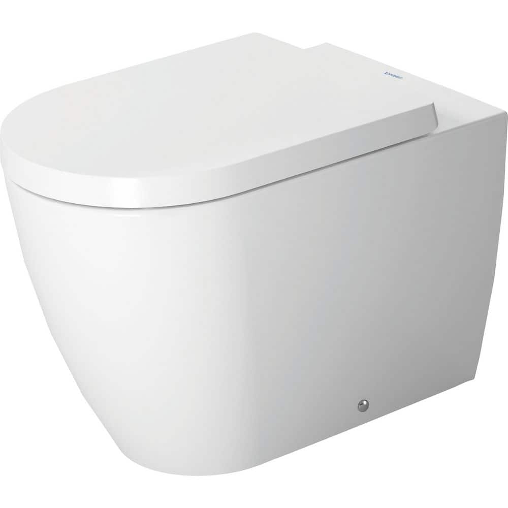 White Vitreous China Elongated One-Piece Dual Flush Toilet