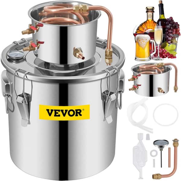 VEVOR Alcohol Still 8 Gal. Stainless Steel Water Alcohol Distiller Home Brewing Kit Build-in Thermometer for DIY Wine