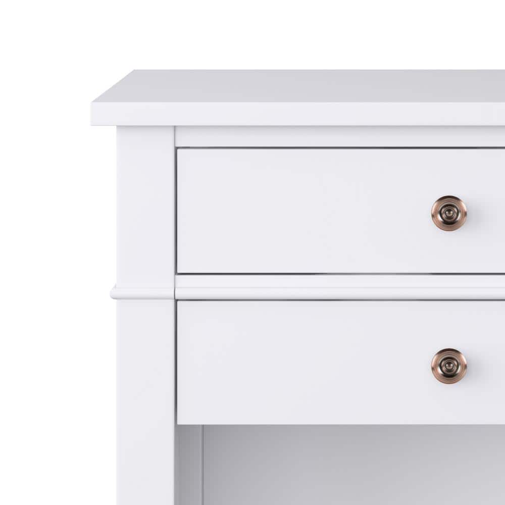 Carlton Transitional Solid Wood 24" Bedside Nightstand in Light Golden Brown