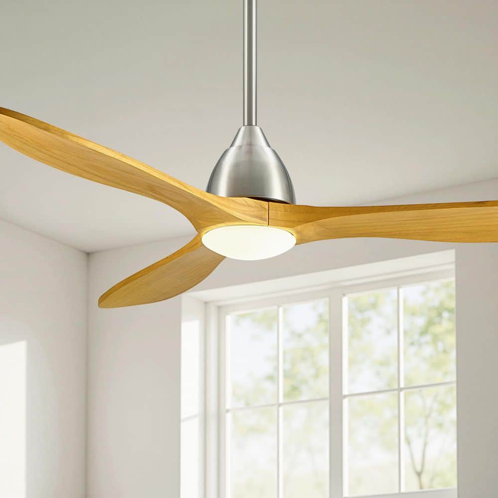 60 in. Smart Indoor Brushed Nickel Standard Ceiling Fan with Dimmable Integrated LED and Remote Included price history on PriceWatchPro
