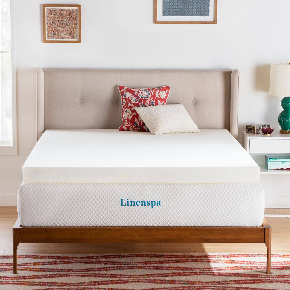 Linenspa Essentials 4 in. Twin ActiveRelief Memory Foam Mattress Topper