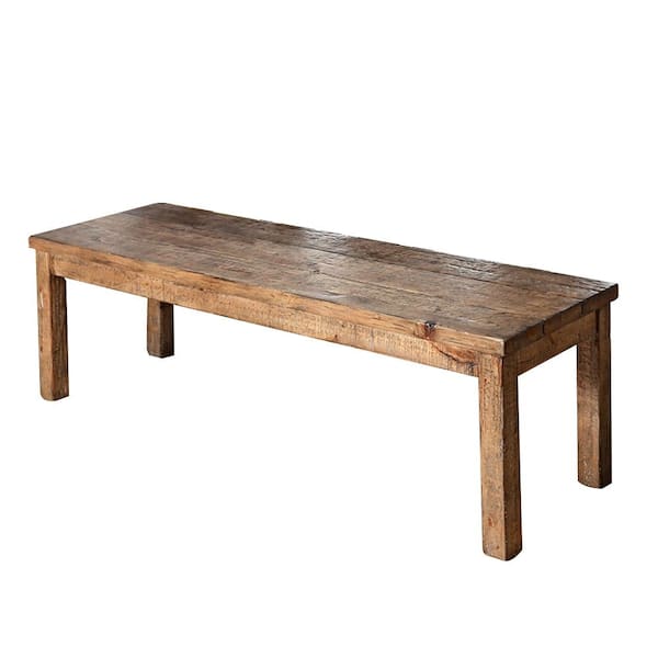 William's Home Furnishing Gianna Rustic Pine Wood Bench 20 in. x 53 in. x 17 in.