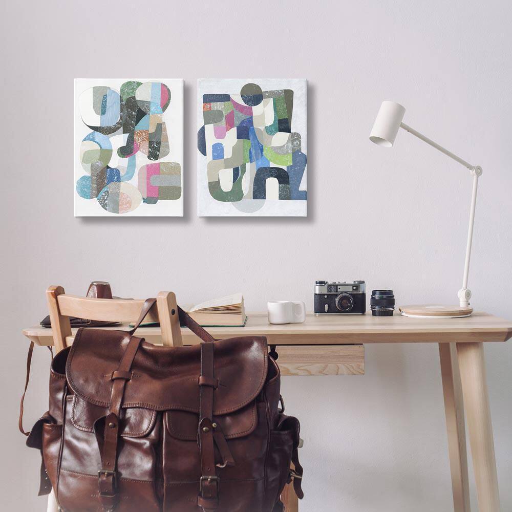 Retro Pastel Geometrics by Coco Good 2 Piece Unframed Abstract Graphic Art Print 20 in. x 16 in. price history on PriceWatchPro