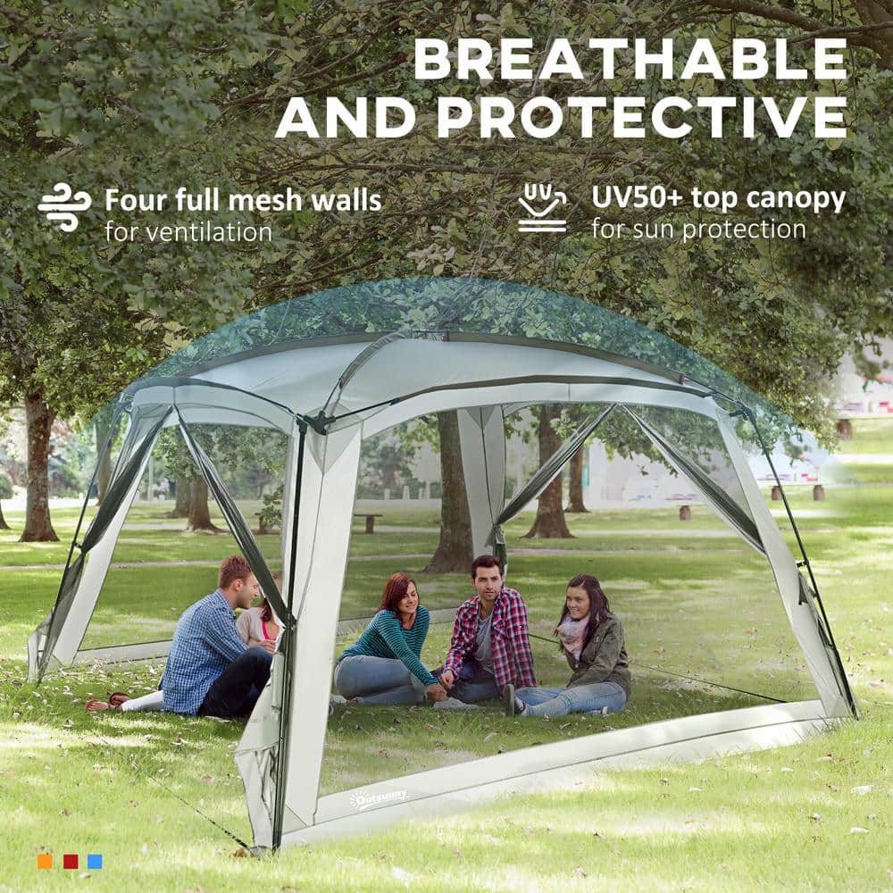 White 8-Person Screen House Tent with Carry Bag