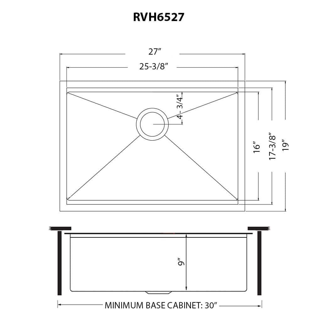 Ruvati 27 inch Workstation Undermount Kitchen Sink Single Bowl