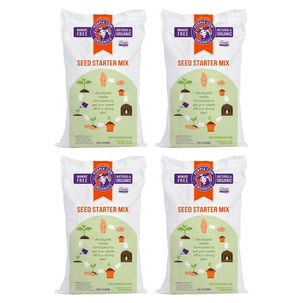PURPLE COW ORGANICS 12 Qt. Natural Seed Starter for Fast Germination (4-Pack)