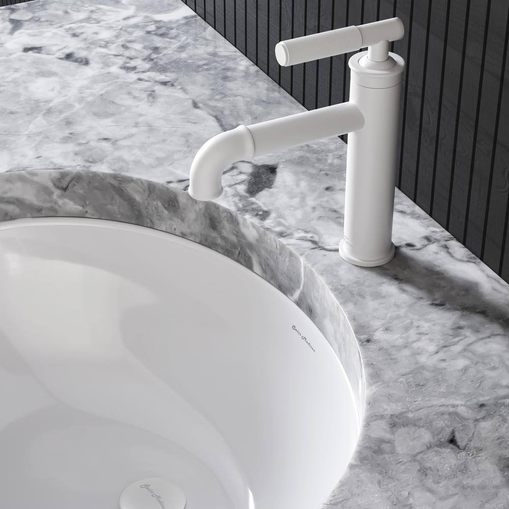 Matte White Nickel Single-Handle Bathroom Faucet