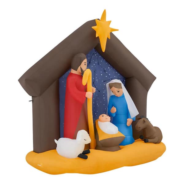 6.5 Ft NATIVITY HOLY FAMILY Airblown hot Lighted Yard Inflatable