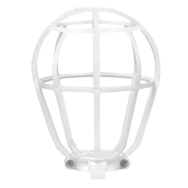 Leviton Bulb Guard White R50 12200 00w, Keyless Light Fixture With Cage