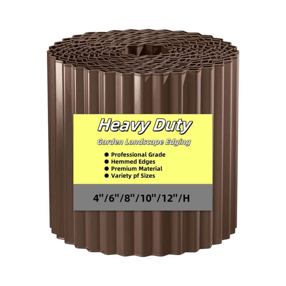 240 in. x 0.1 in. x 8 in. Brown Corrugated Metal Garden Edging, Landscape Border for Lawn, Flower Bed, Fence, Coffee price history on PriceWatchPro